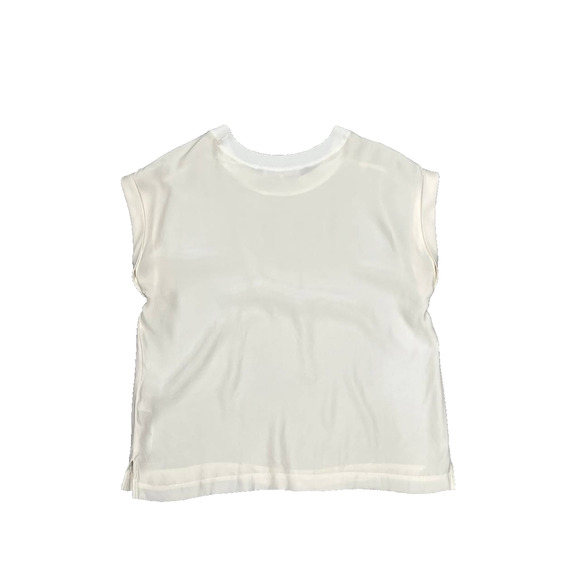 Frame Oversize Silk T-Shirt In Off White Lightweight Medium A003757 - Picture 9 of 9